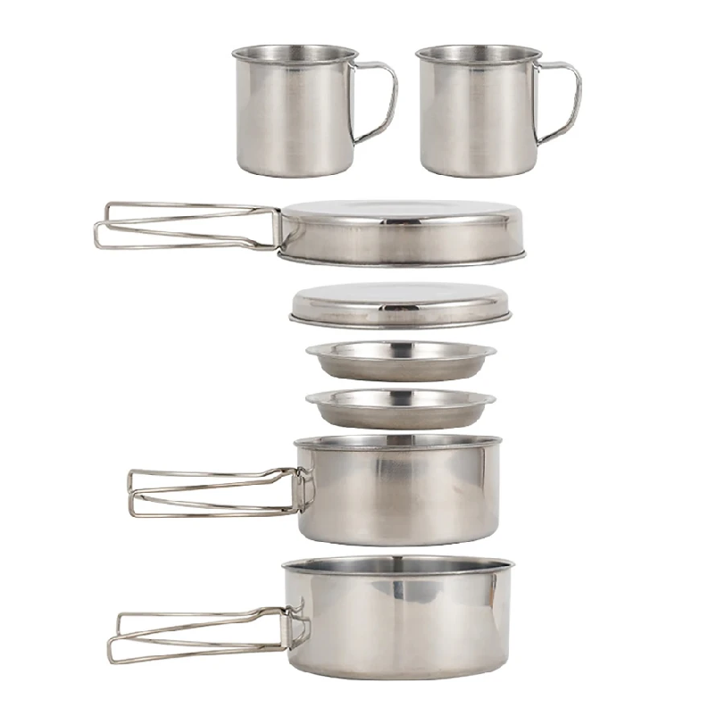 Camping Cooking Plate - Juego de 8 Piezas de Utensilios