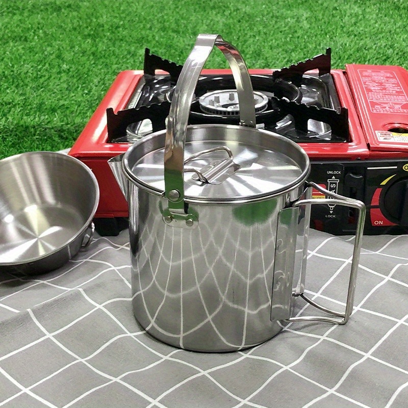 Camping Cooking Mug - Hervidor de acero compacto y portátil