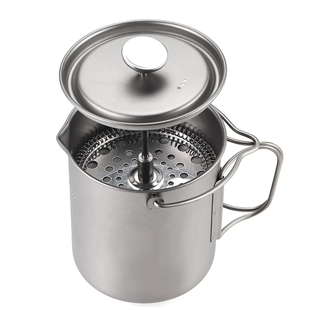 Camping Cooking Mug - Lixada-taza de café de titanio de