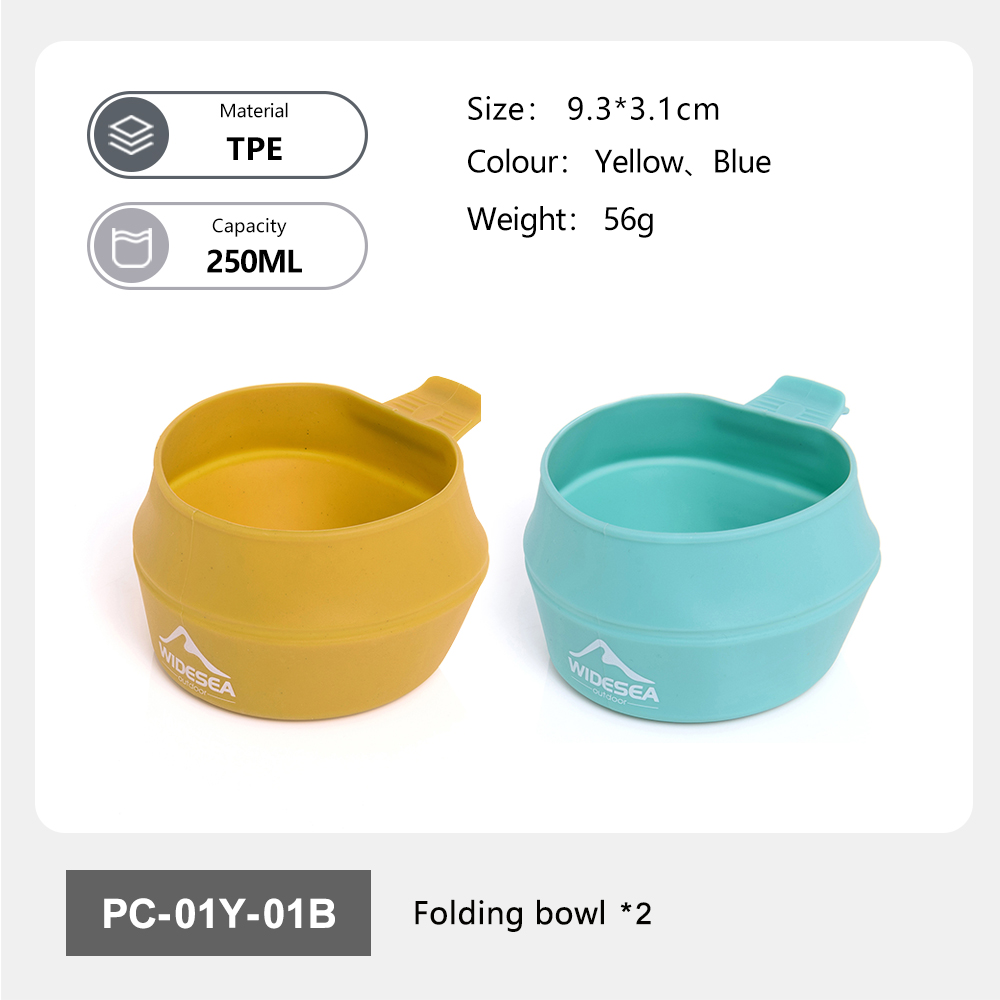 Camping Cooking Utensils Kit - Widesea Camping 250ml taza plegable suave