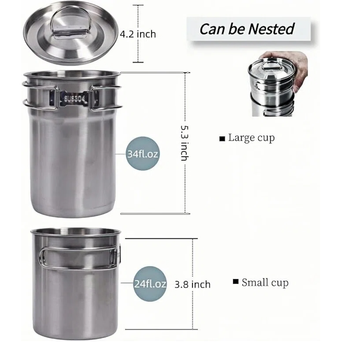 Tazas plegables para acampar,  - Camping Cooking Mug reseña y precio