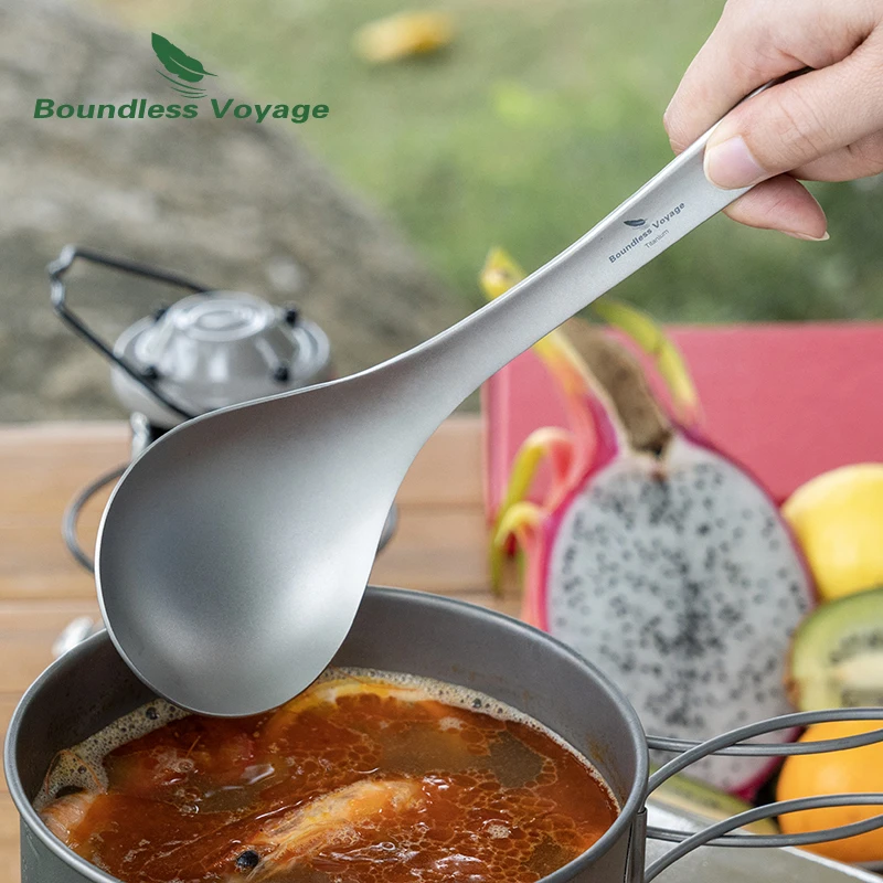 Cuchara de sopa de titanio Bou - Camping Cooking Essentials reseña y precio