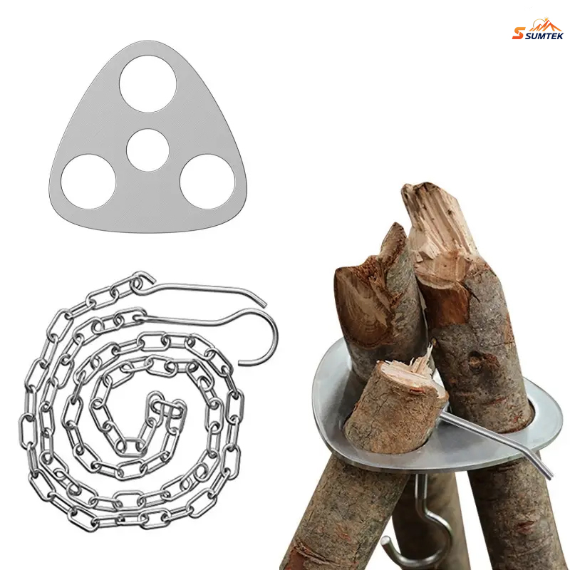 Trípode portátil de acero inox - Camping Cooking Hanger reseña y precio