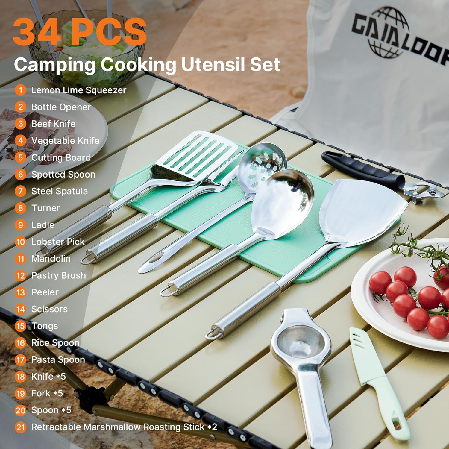 Juego de utensilios de cocina  - Camping Cooking Essentials reseña y precio