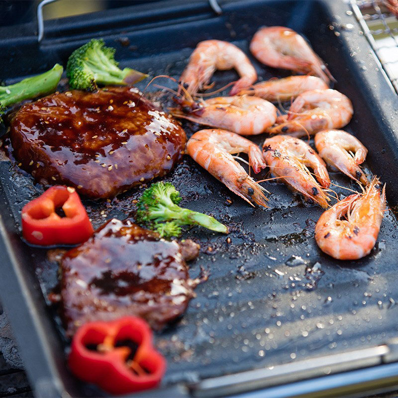 Sartén cuadrada gruesa para ex - Camping Cooking Survival reseña y precio
