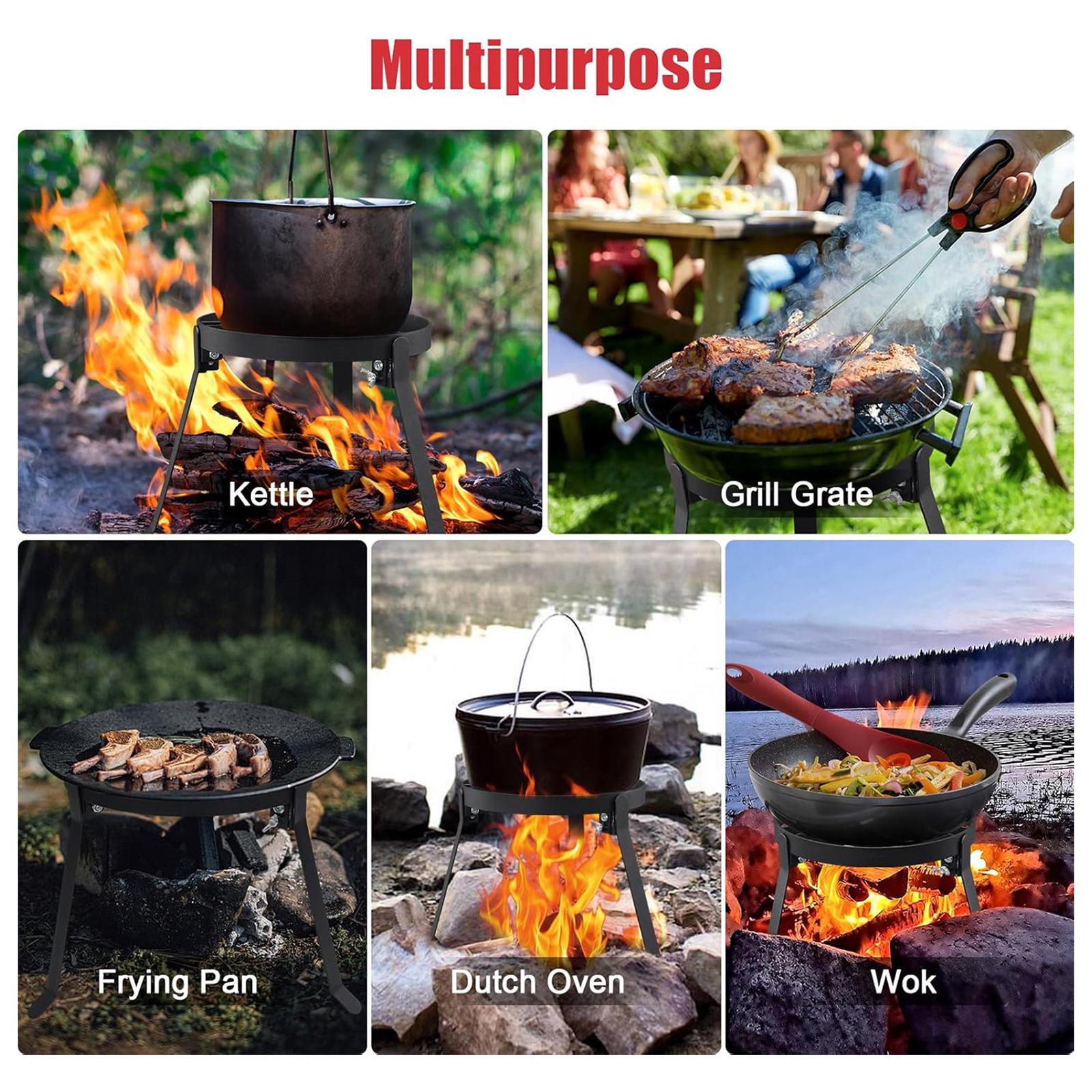 Trípode Plegable de Hierro par - Camping Cooking Griddle reseña y precio