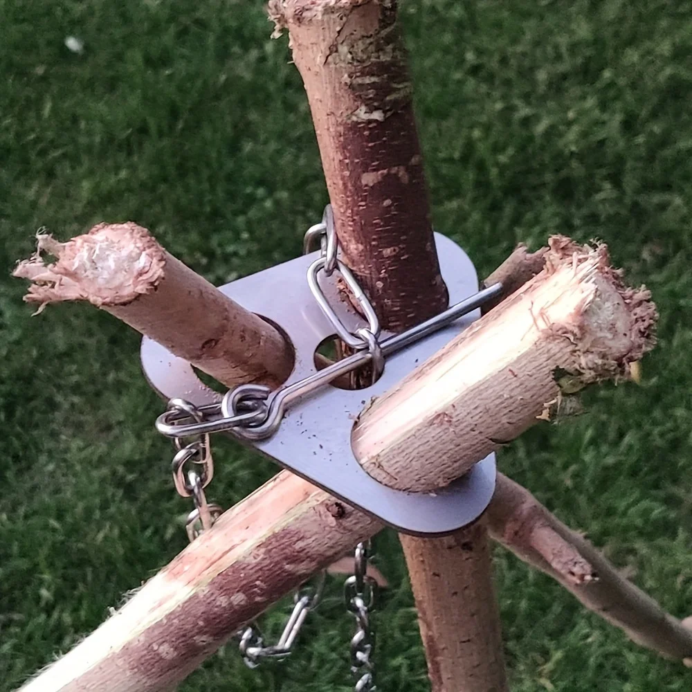 Trípode para barbacoa al aire  - Camping Cooking Hanger reseña y precio