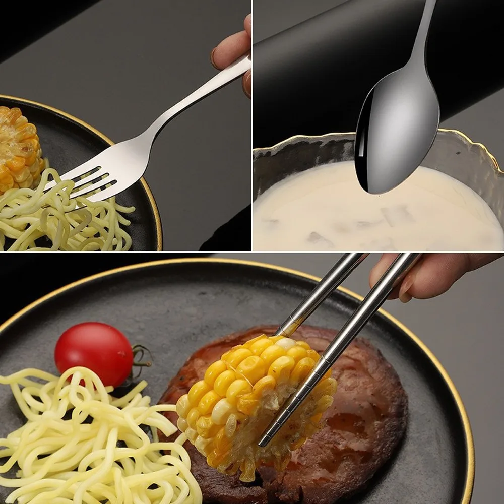 Juego de vajilla de acero inox - Camping Cooking Utensils Kit reseña y precio
