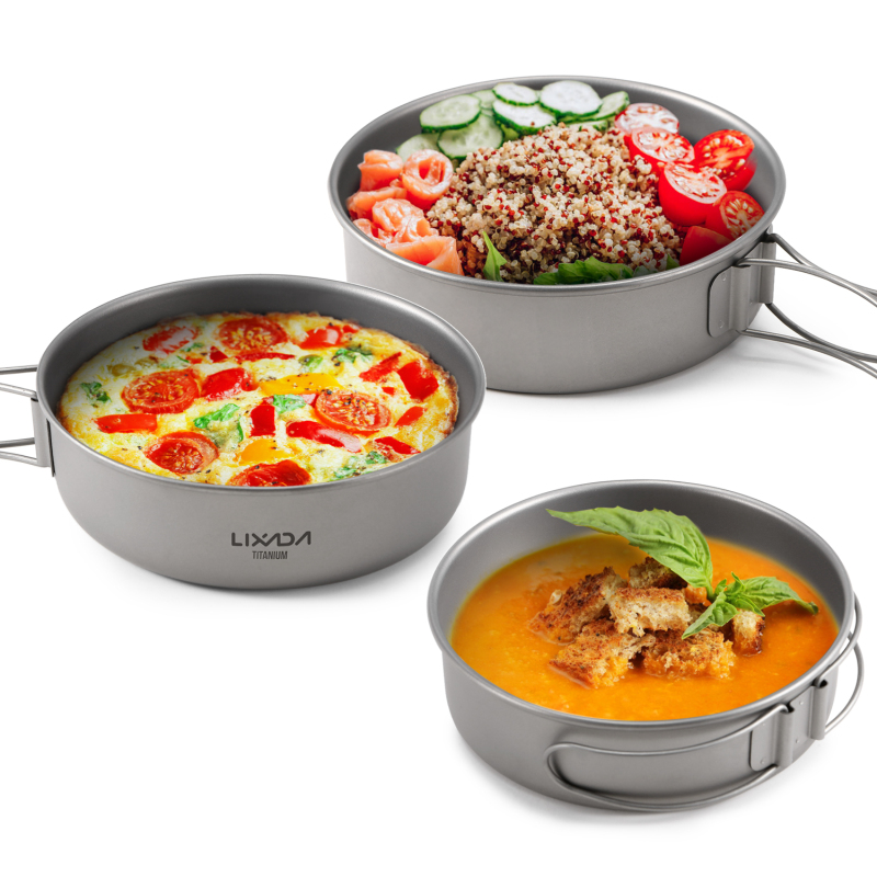 Lixada-cuencos de titanio ultr - Camping Cooking Utensils Kit reseña y precio